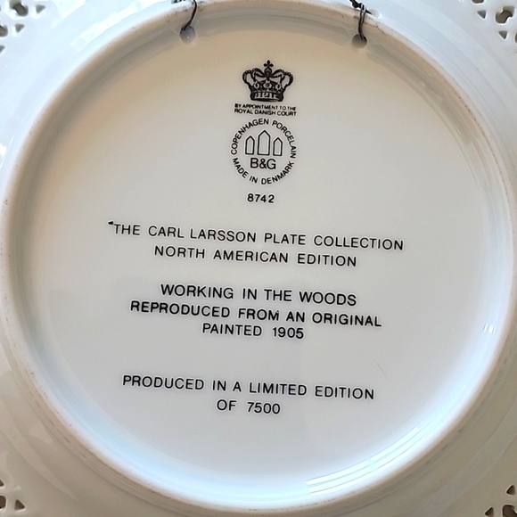 Denmark/ Danish Carl Larsson Collection "Working in the Woods" limited edition - Picture 5 of 6